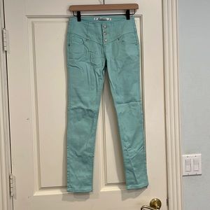 Someone Someway Woman 🌟 Teal Retro Trousers